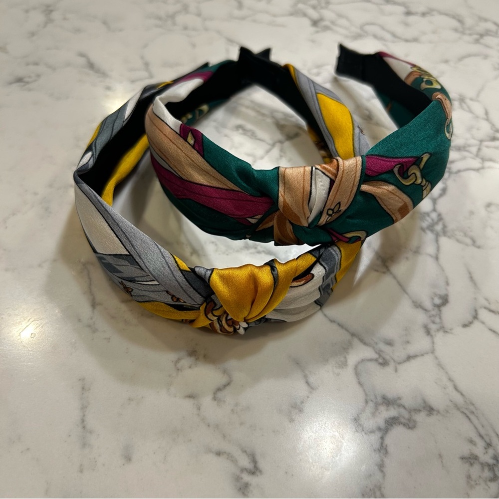 Set of Two Fabric Twist‎ Center Headbands